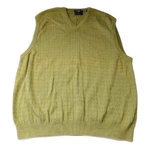 LYLE & SCOTT light green combed cotton grandpa vest sweater men's size XL